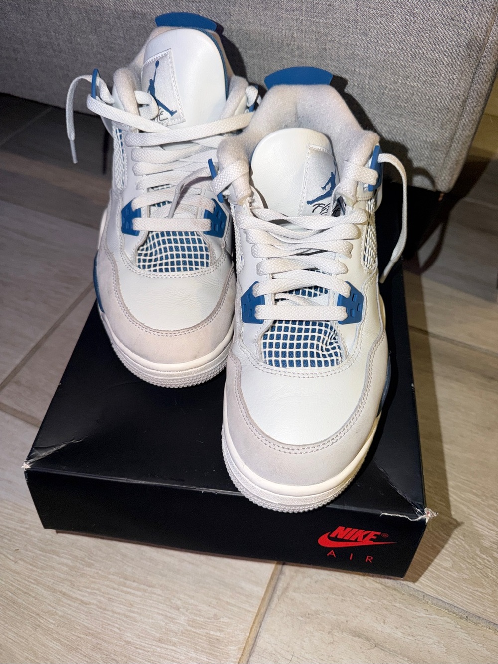 Air Jordan 4 Kids' White and Teal High-Top Sneakers